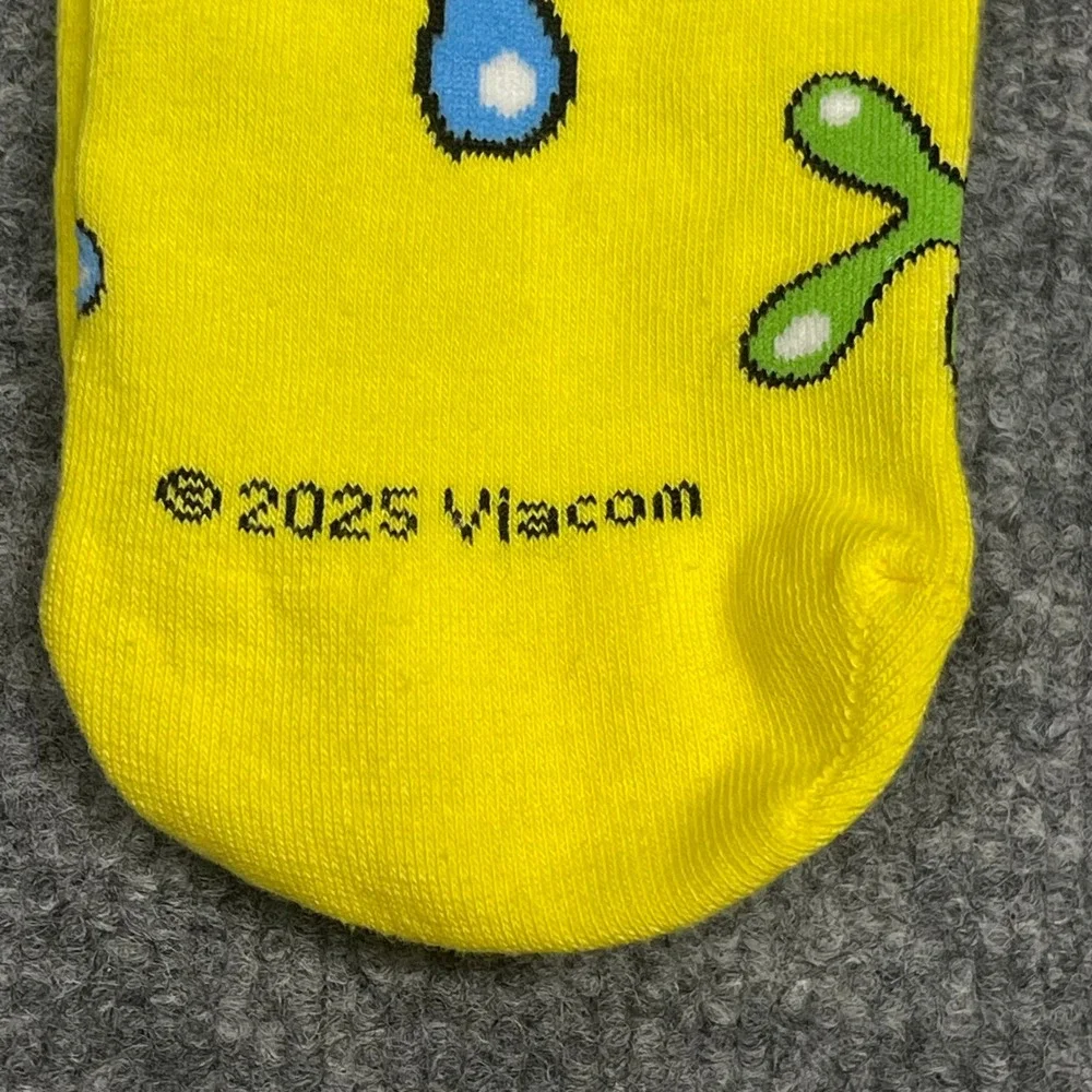 Odd Sox SpongeBob SquarePants Krabby Patty Yellow Crew Socks Mens Size 6-13 NEW‎